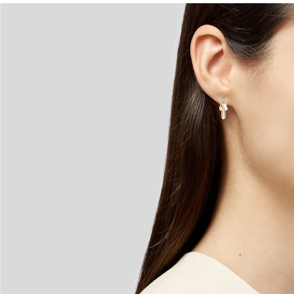 🌟 14k Gold Double Link Drop Earrings🌟 - Picture 3 of 7